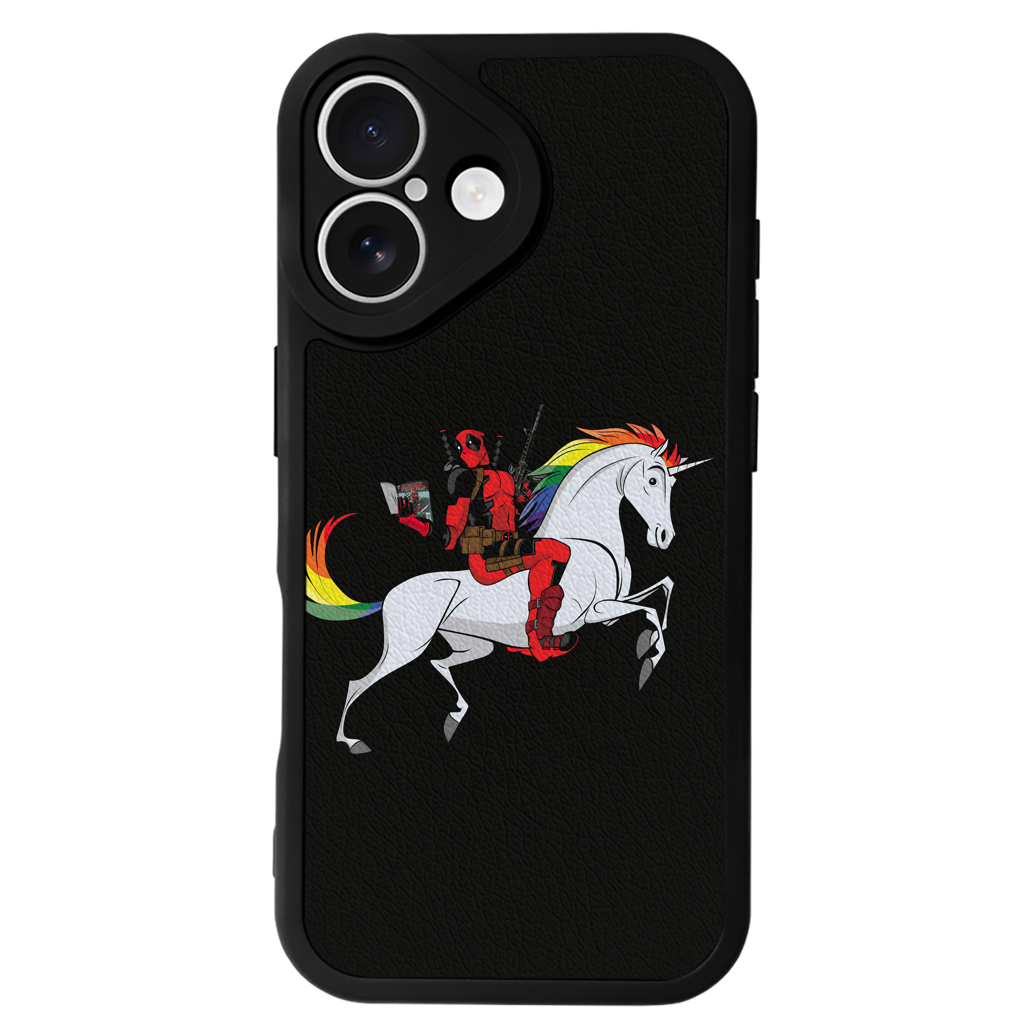 （画像用） Deadpool デッドプール 【iPhone 16シリーズ対応】シリコンスマホケース（レザー調） 材質：シリコン